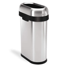 Load image into Gallery viewer, simplehuman Slim Open Top Trash Can, Commercial Grade, Heavy Gauge Stainless Steel, 50 L / 13 Gal