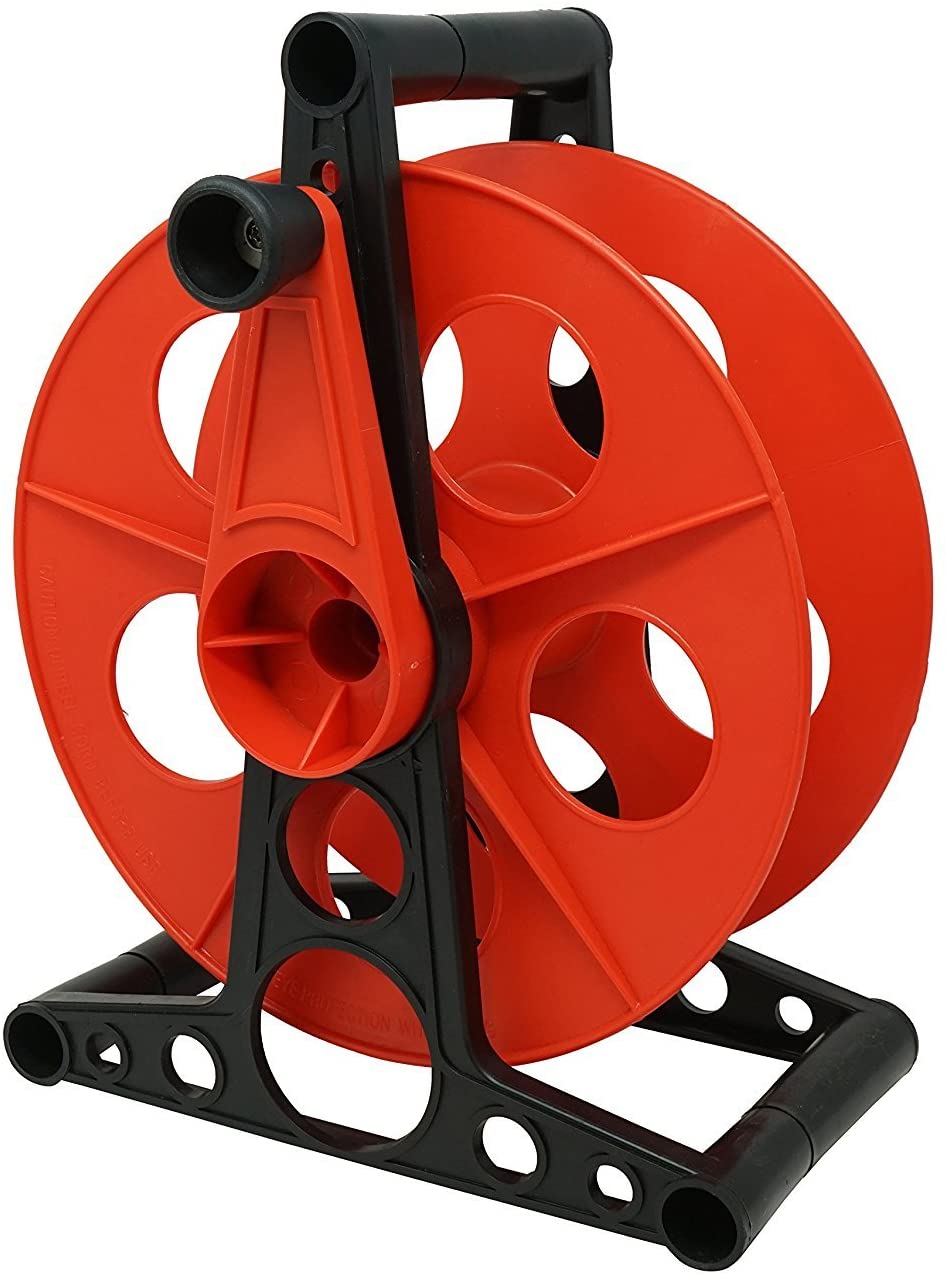 Woods E103 E-103 Wheel, Holds Up to 150 16/3 Extension 125 Feet of 14/3 Gauge Cord, Holiday, Rope, Hose Reel Storage and Light Wire, Heavy Duty Plastic