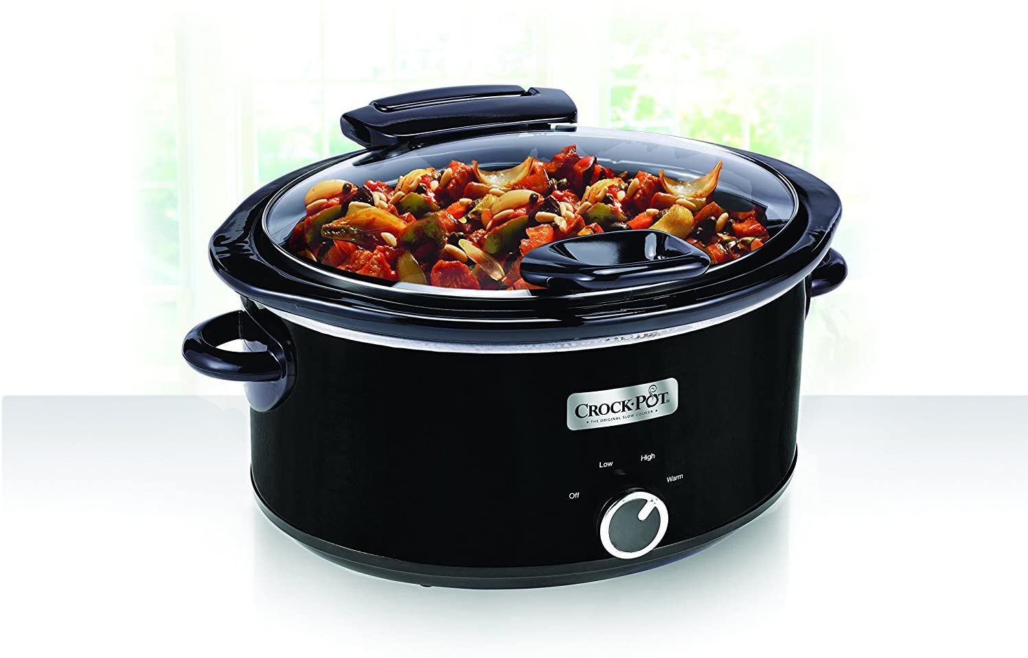 Crock-pot Black Hinged Lid Programmable Slow Cooker - 4.5 qt