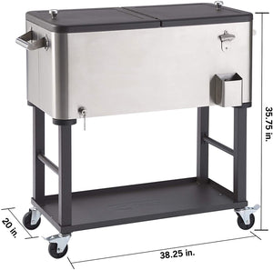 TRINITY 80 qt Stainless Steel Cooler with Detachable Tub