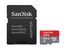 Load image into Gallery viewer, SanDisk Ultra 64GB microSDXC UHS-I Card with Adapter, Grey/Red, Standard Packaging (SDSQUNC-064G-GN6MA)