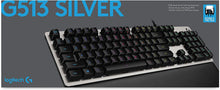 Load image into Gallery viewer, Logitech Keyboard - Backlit - USB - Key Switch: Romer-G Tactile - Silver