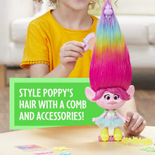 Load image into Gallery viewer, Trolls Party Hair Poppy Musical Doll, Sings &quot;Hair in The Air&quot; When You Pull Up Her Hair, Over 40 Sounds &amp; Phrases E1471