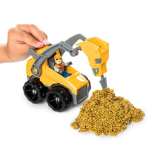 Load image into Gallery viewer, Kinetic Rock - 3-in-1 Loader with Construction Tools and Gold Kinetic Rock, for Ages 3 and Up