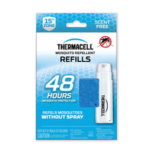 Load image into Gallery viewer, Thermacell Mosquito Repellent Refills, 48-Hour Pack; Contains 12 Repellent Mats, 4 Fuel Cartridges; Compatible with Any Fuel-Powered Thermacell Product; No Spray, Scent, Mess