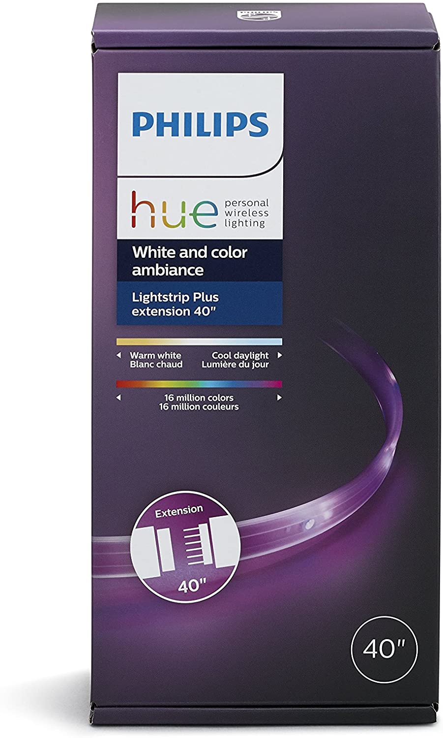 Philips Hue LightStrip Plus Dimmable LED Smart Light Extension (Works with Alexa Apple HomeKit and Google Assistant)