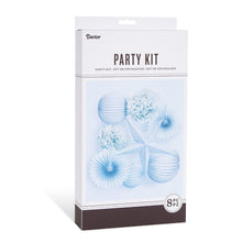 Load image into Gallery viewer, Darice 8 Piece Light Blue Themed, Lanterns, Stars and Fans Party Décor Kit