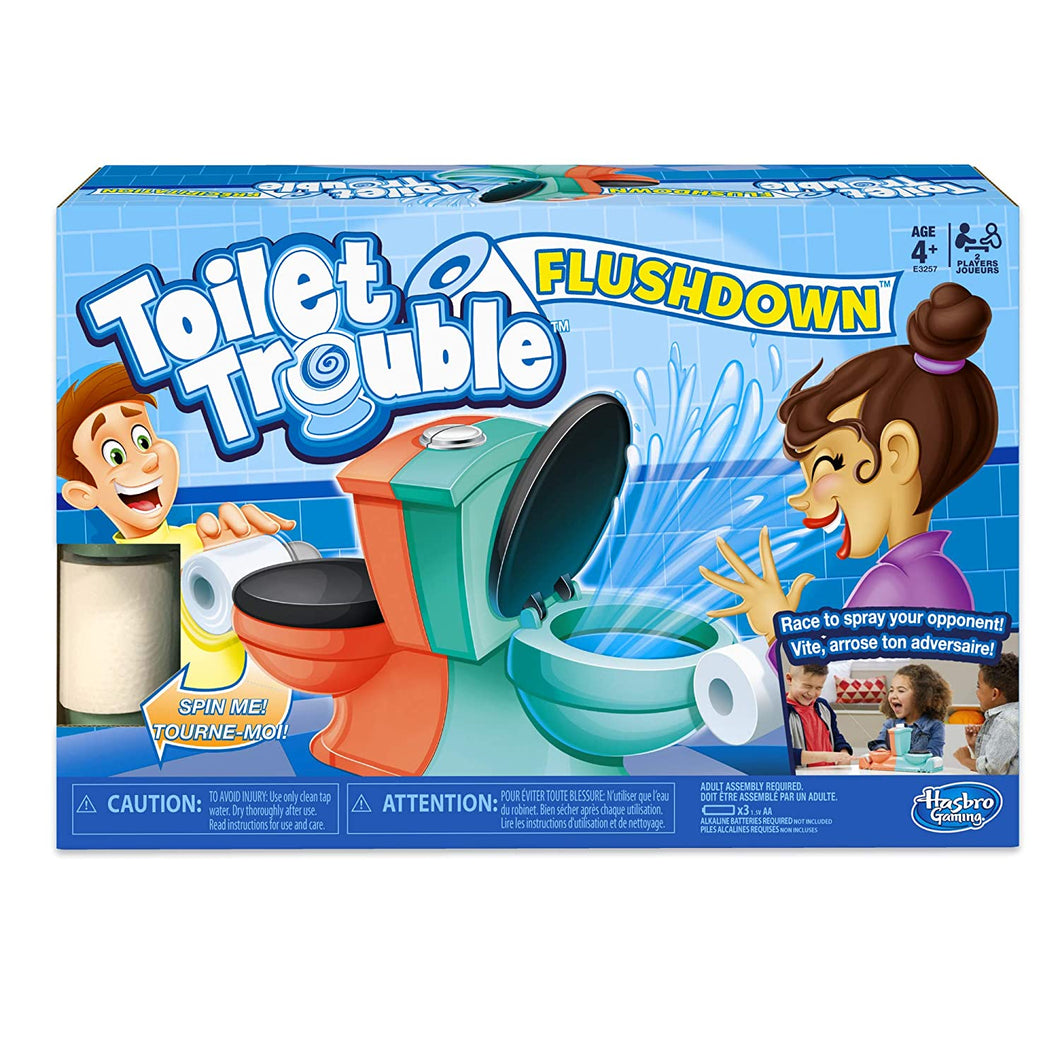 Hasbro Gaming Toilet Trouble Flushdown Kids Game Water Spray Ages 4+