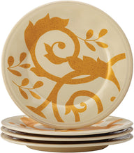 Load image into Gallery viewer, Rachael Ray Dinnerware Gold Scroll 4-Piece Salad Plate Set