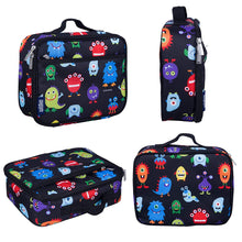 Load image into Gallery viewer, Wildkin 33600 Lunch Box, Insulated, Moisture Resistant, and Easy to Clean with Helpful Extras for Quick and Simple Organization, Olive Kids Design, Monsters