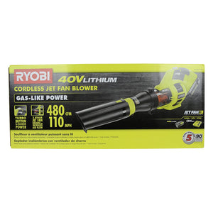 Ryobi RY40430 40V Lithium Ion 110 MPH Jet Fan Blower Kit