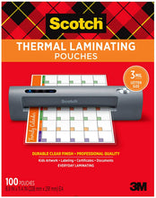 Load image into Gallery viewer, Scotch Thermal Laminating Pouches, 100-Pack, 8.9 x 11.4 Inches, Letter Size Sheets (TP3854-100)