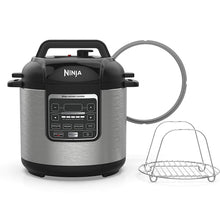 Load image into Gallery viewer, Ninja Instant, 1000-Watt Pressure, Slow, Multi Cooker, and Steamer with 6-Quart Ceramic Coated Pot &amp; Steam Rack (PC101), Black/Si, Silver