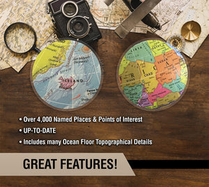 Waypoint Geographic Scout 12" Globe Globe For Kids & Teachers - More than 4, 000 name Places - Great Color & Unique Construction - Up-To-Date World Globe - with Stand