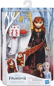 Disney Frozen Sister Styles Anna Fashion Doll with Extra-Long Red Hair, Braiding Tool & Hair Clips - Toy for Kids Ages 5 & Up