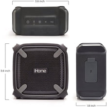 Load image into Gallery viewer, iHome Weather Tough Portable Rechargeable Bluetooth Speaker with Speakerphone and LED Accent Lighting (Mini)