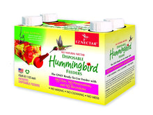 Load image into Gallery viewer, The Only Disposable/Recyclable, Ready-to-Use, Hummingbird Feeder-Prefllled w/Preservative and Dye Free&quot;Exactly Like Flower&quot; Nectar. Never Clean Another Feeder. Patented. (4 Pack) 44 FL OZ TOTAL
