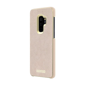 kate spade new york Wrap Case for Samsung Galaxy S9 Plus - Rose Gold Saffiano Rose Gold / Gold Logo Plate