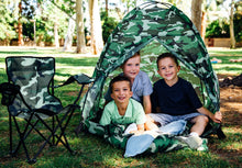 Load image into Gallery viewer, Pacific Play Tents 23335 Kids Green Camo Dome Tent Set with Sleeping Bag and Chair