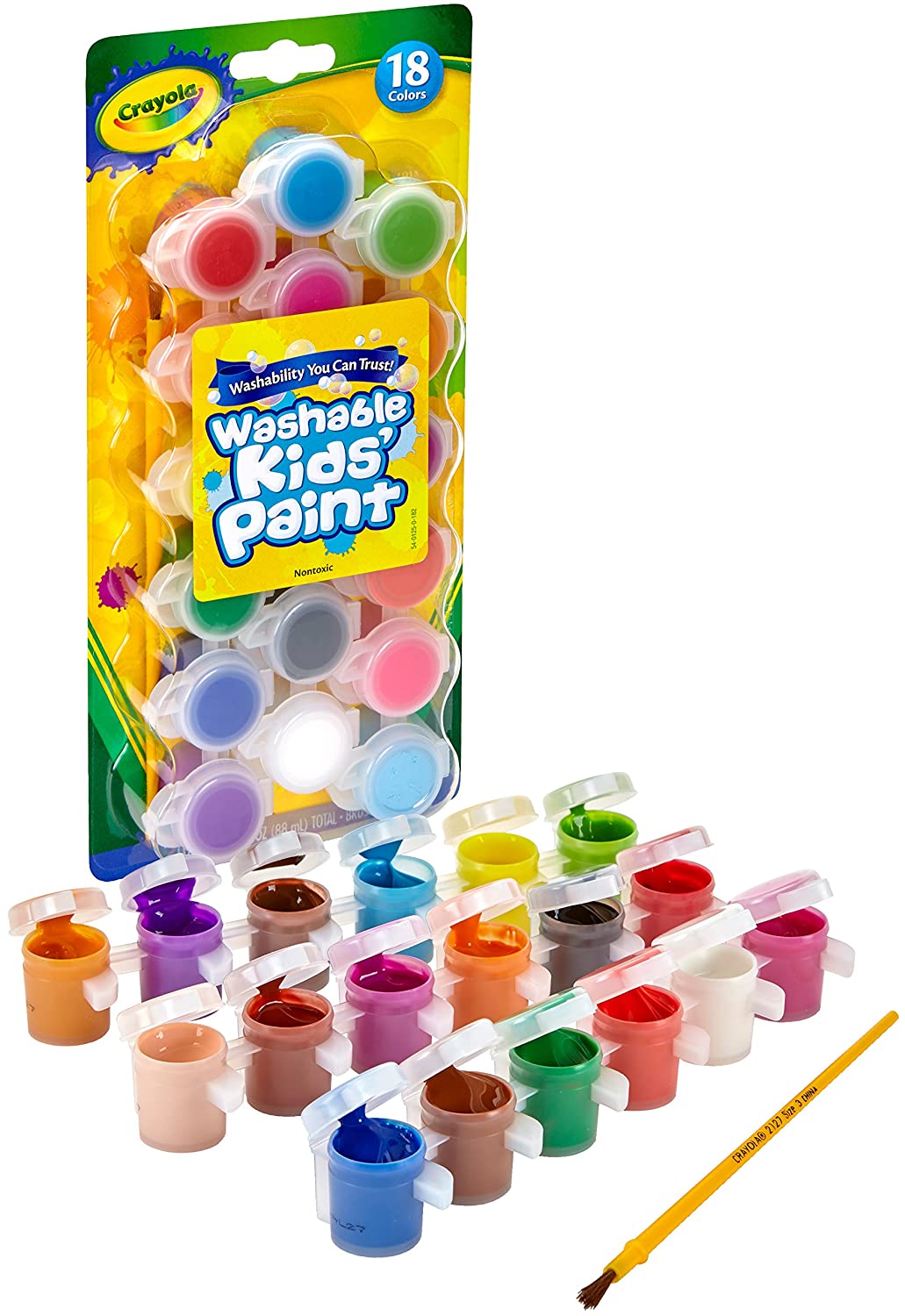 Crayola Washable Kid's Paint Assorted Colors 18 Each