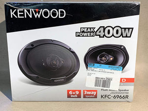 Kenwood KFC-6966R Road Series 6" x 9" 3-Way Car Speakers with Cloth Cones (Pair) - Black