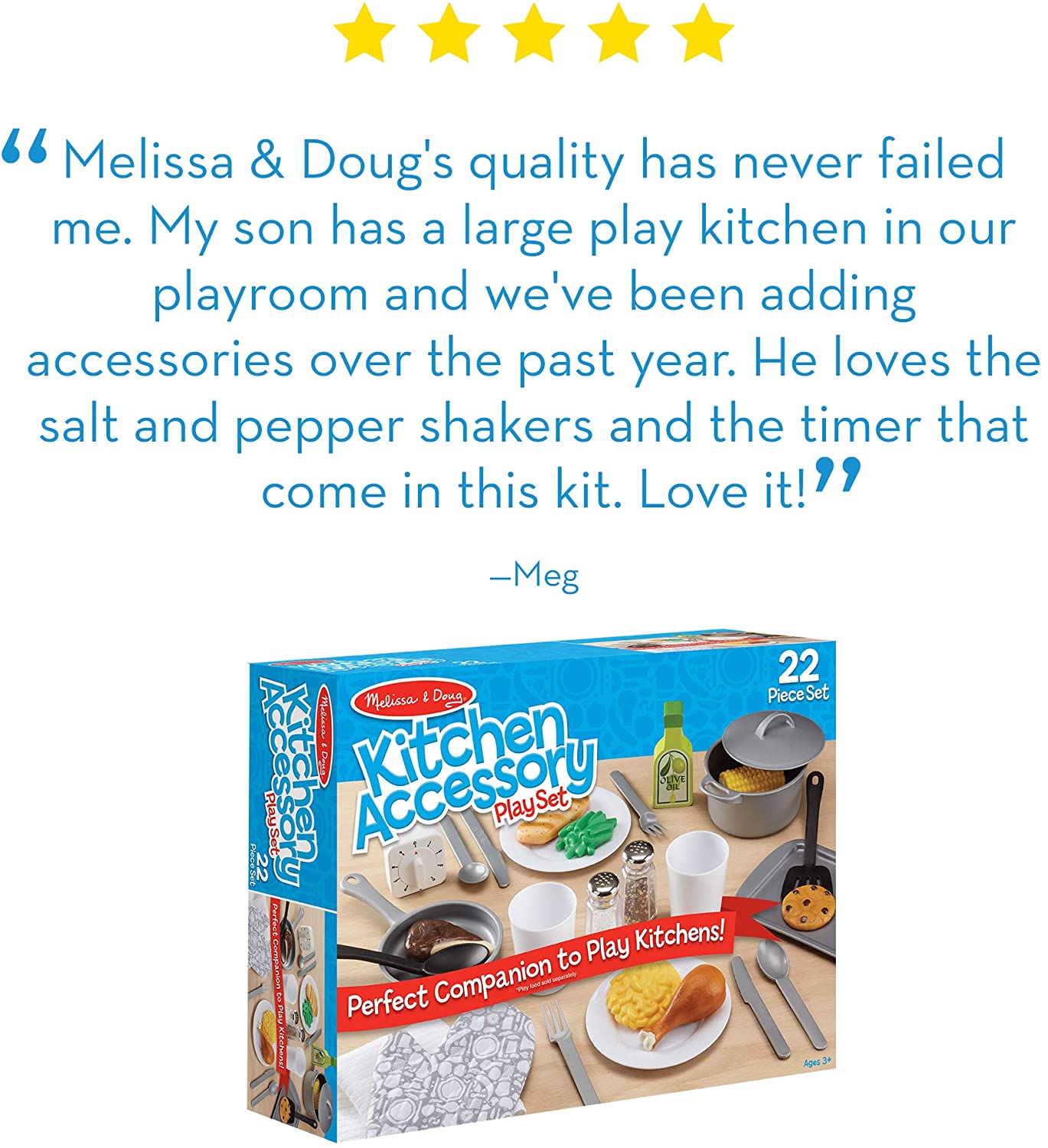 Melissa & Doug 22-Piece Play Kitchen Accessories Set - Utensils, Pot, Pans,  and More