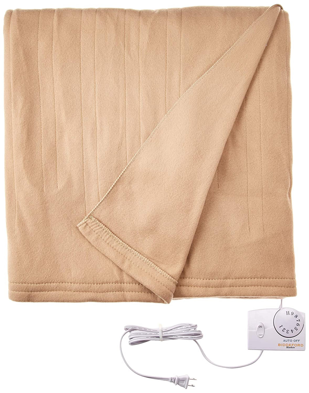 Biddeford 1000-903292-706 Comfort Knit Electric Heated Blanket, Twin,Fawn