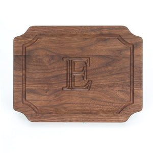 BigWood Boards W300-E Cutting Board, Monogrammed Wedding Gift Cutting Board, Small Cheese Board, Walnut Wood Serving Tray,"E"