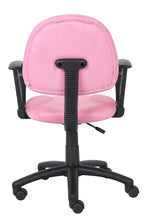 Load image into Gallery viewer, Boss Office Products B327-PK Perfect Posture Delux Microfiber Task Chair with Loop Arms in Pink