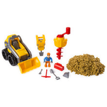 Load image into Gallery viewer, Kinetic Rock - 3-in-1 Loader with Construction Tools and Gold Kinetic Rock, for Ages 3 and Up