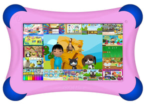 Visual Land Prestige PRO 7D FamTab - 7" Dual Core 8GB Family Tablet with Google Play and Safety Bumper (Pink)