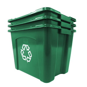 Stackable Recycling Box, 14 gal, Green