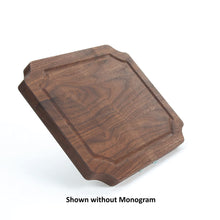 Load image into Gallery viewer, BigWood Boards W300-E Cutting Board, Monogrammed Wedding Gift Cutting Board, Small Cheese Board, Walnut Wood Serving Tray,&quot;E&quot;