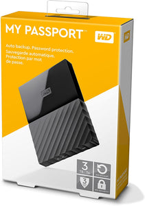 WD 3TB Black USB 3.0 My Passport Portable External Hard Drive (WDBYFT0030BBK-WESN)