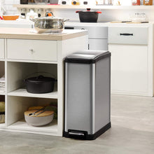Load image into Gallery viewer, Home Zone Stainless Steel Kitchen Trash Can with Semi-Round Design and Step Pedal
