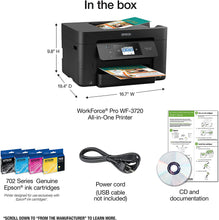 Load image into Gallery viewer, Epson Workforce Pro WF-3720 Wireless All-in-One Color Inkjet Printer, Copier, Scanner with Wi-Fi Direct, Amazon Dash Replenishment Enabled