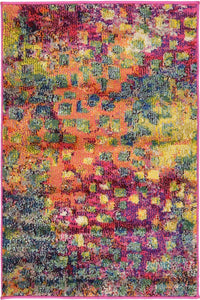 Unique Loom Jardin Collection Colorful Abstract Multi Area Rug (2' x 3')