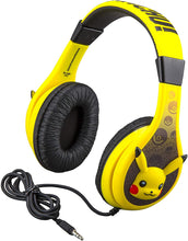 Load image into Gallery viewer, Pokemon Pikachu Kids Headphones for Kids Adjustable Stereo Tangle-Free 3.5mm Jack Wired Cord Over Ear Headset for Children Parental Volume Control Safe