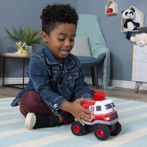 Plush Power RC, Remote Control Fire Truck with Soft Body and 2-Way Steering, for Kids Aged 3 and Up