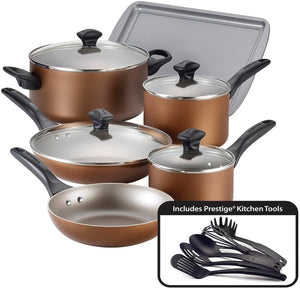 Farberware Dishwasher Safe Nonstick 15-Piece Cookware Set