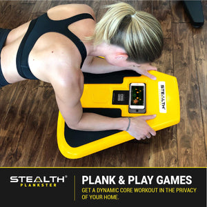 Stealth Plankster Core Trainer - Dynamic Ab Plank Workout, Interactive Fitness Board Powered by Gameplay Technology for a Healthy Back and Strong Core (Fly Yellow)