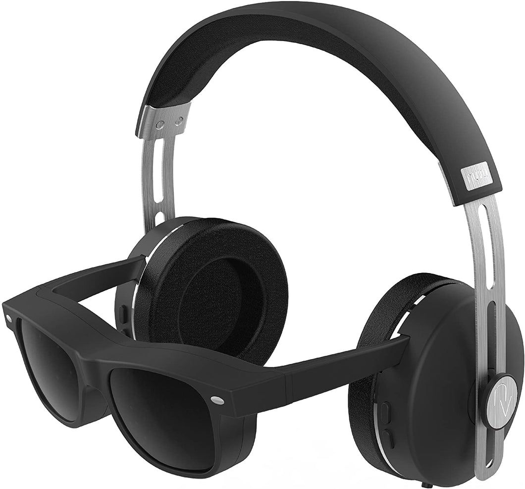 NUVU NV5-BLK  in-Sight HD Stereo Over-Ear Headphone with Built-in HD Video Glasses - Black