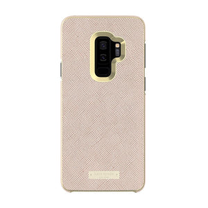 kate spade new york Wrap Case for Samsung Galaxy S9 Plus - Rose Gold Saffiano Rose Gold / Gold Logo Plate