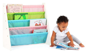 Tot Tutors Kids Book Rack Storage Bookshelf, White/Pastel (Pastel Collection)