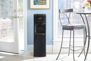 Primo Bottom Loading Water Cooler - 2 Temperature Settings, Hot & Cold - Energy Star Rated Water Dispenser with Child-Resistant Safety Feature Supports 3 or 5 Gallon Water Jugs [Black]