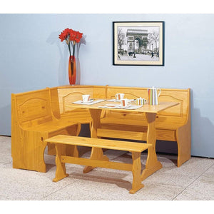 Essential Home Emily Breakfast Nook Kitchen Nook Solid Wood Corner Dining Breakfast Set Table Bench Chair Booth