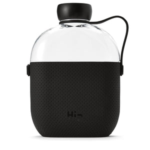 Hip 22-oz Flat Water Bottle Flask with Textured Silicone Sleeve and Carrying Handle - Tritan BPA-Free Plastic (Cloud)