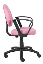 Load image into Gallery viewer, Boss Office Products B327-PK Perfect Posture Delux Microfiber Task Chair with Loop Arms in Pink