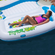 Load image into Gallery viewer, Tropical Tahiti 7-Person Floating Island with Two Suntanning Deck, Two Built-in Coolers and Eight Cup Holders