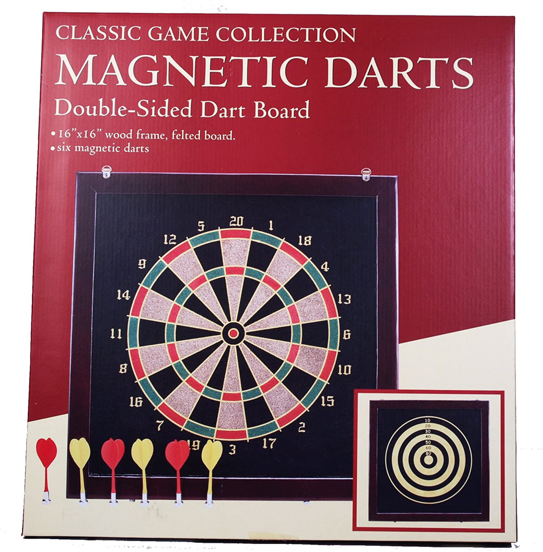 Classic Game Collection Double-Sided Magnetic Dart Board Set